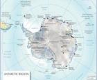 Χάρτης της Ανταρκτικής. Ο Νότιος πόλος βρίσκεται στην Ανταρκτική ήπειρο